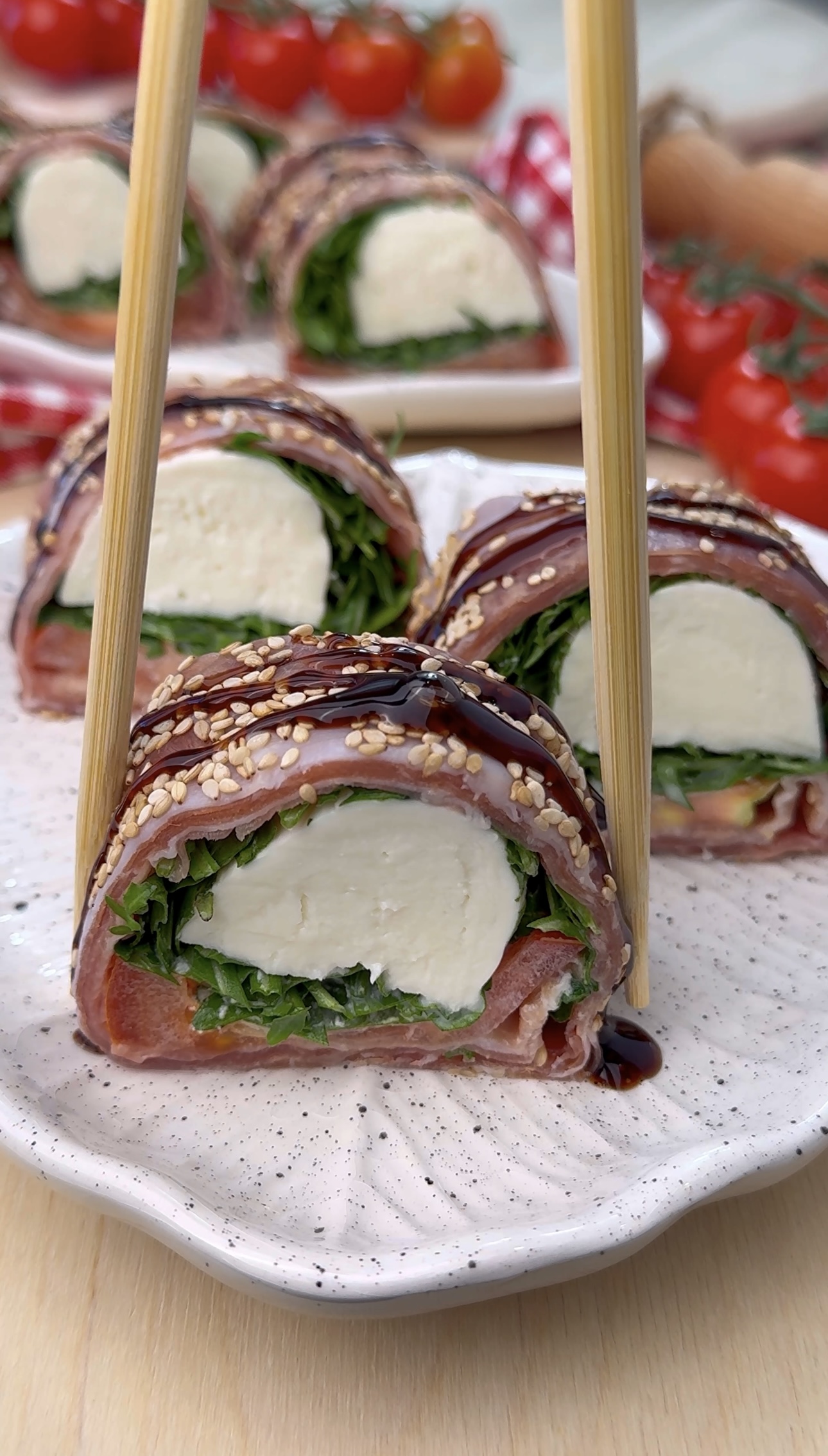 SUSHI DI PROSCIUTTO low carb, solo 4 ingredienti